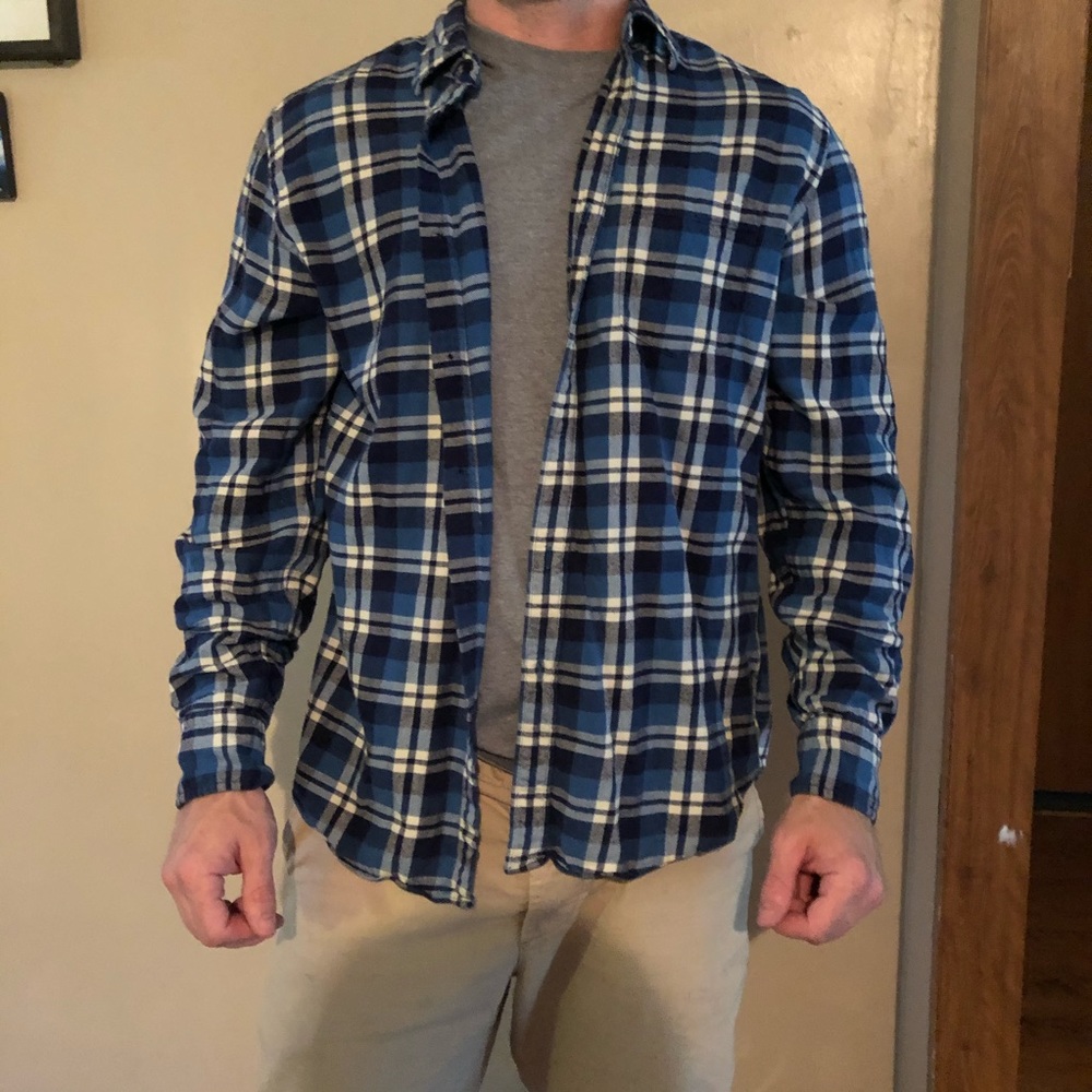 J.Crew blue plaid shirt